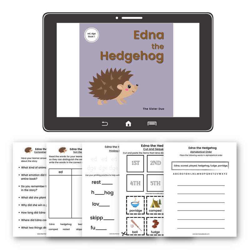 Edna the Hedgehog Ebook Series - 5 ebooks with 25 worksheets