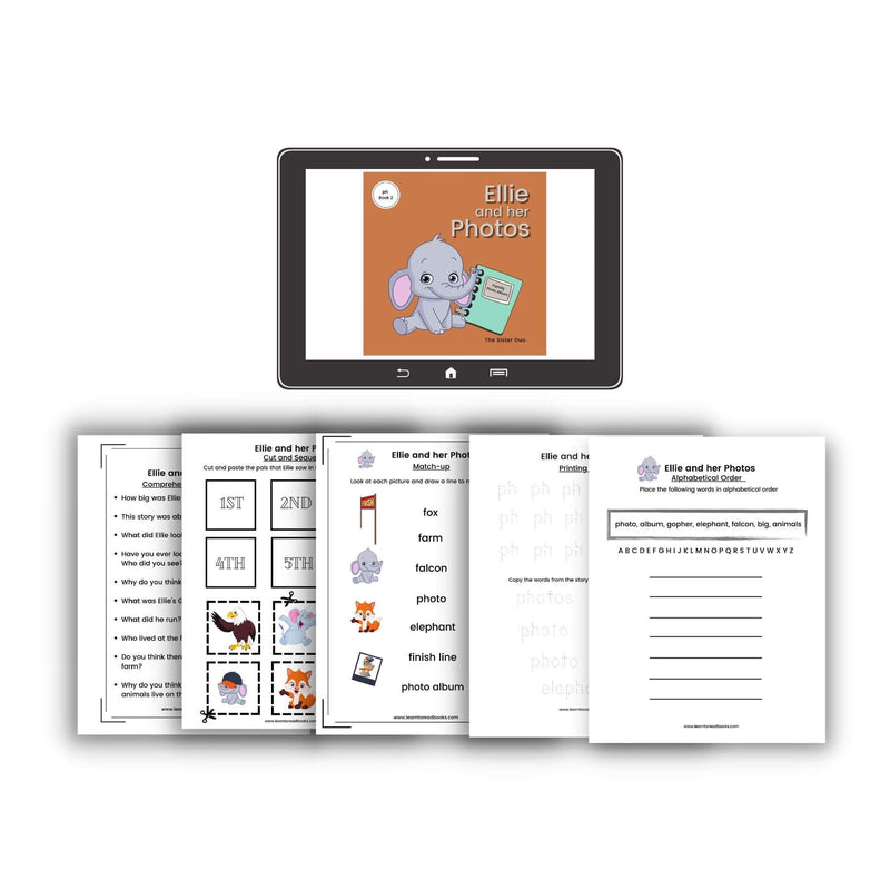Ellie the Elephant Ebook Series - 5 ebooks & 25 Worksheet
