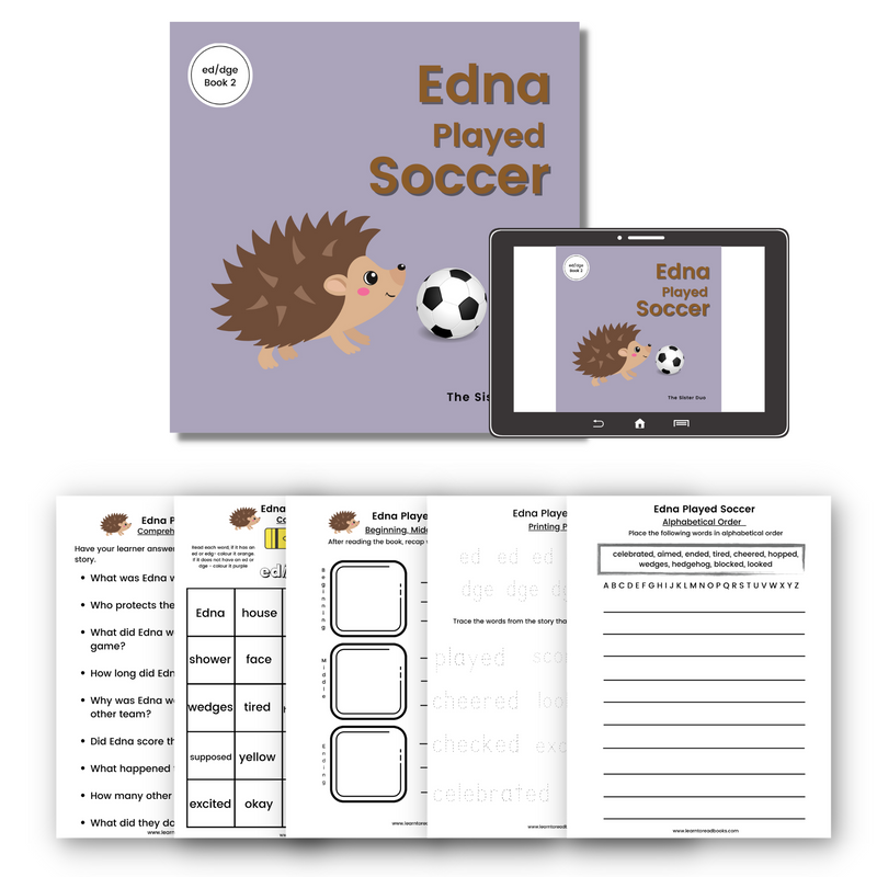 Edna the Hedgehog Series - 5 Paperback books, 5 ebooks with 25 digital worksheets