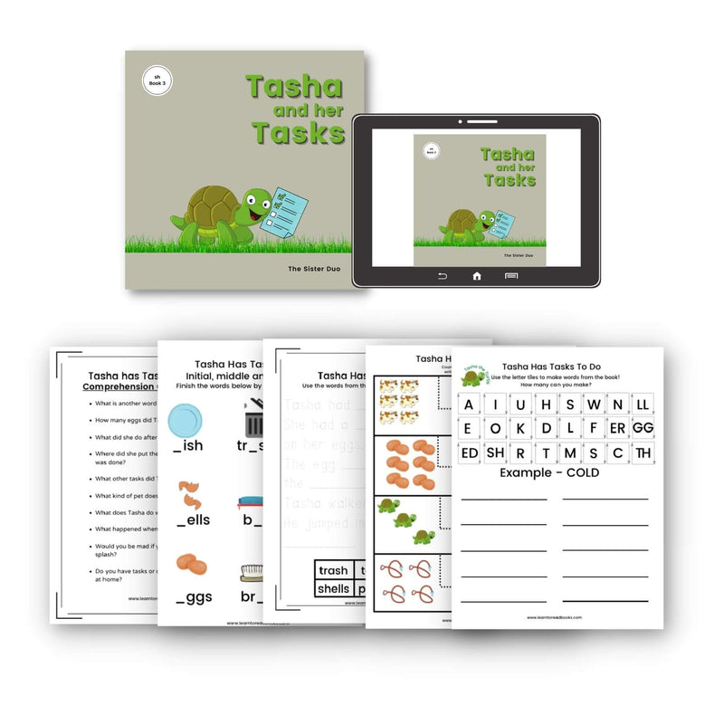 Tasha the Turtle Series - 5 Paperback & Ebooks with 25 Worksheets